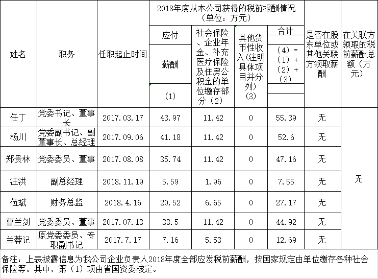 201910141130355755 Z6尊龙凯时掌管人2018年度薪酬情况